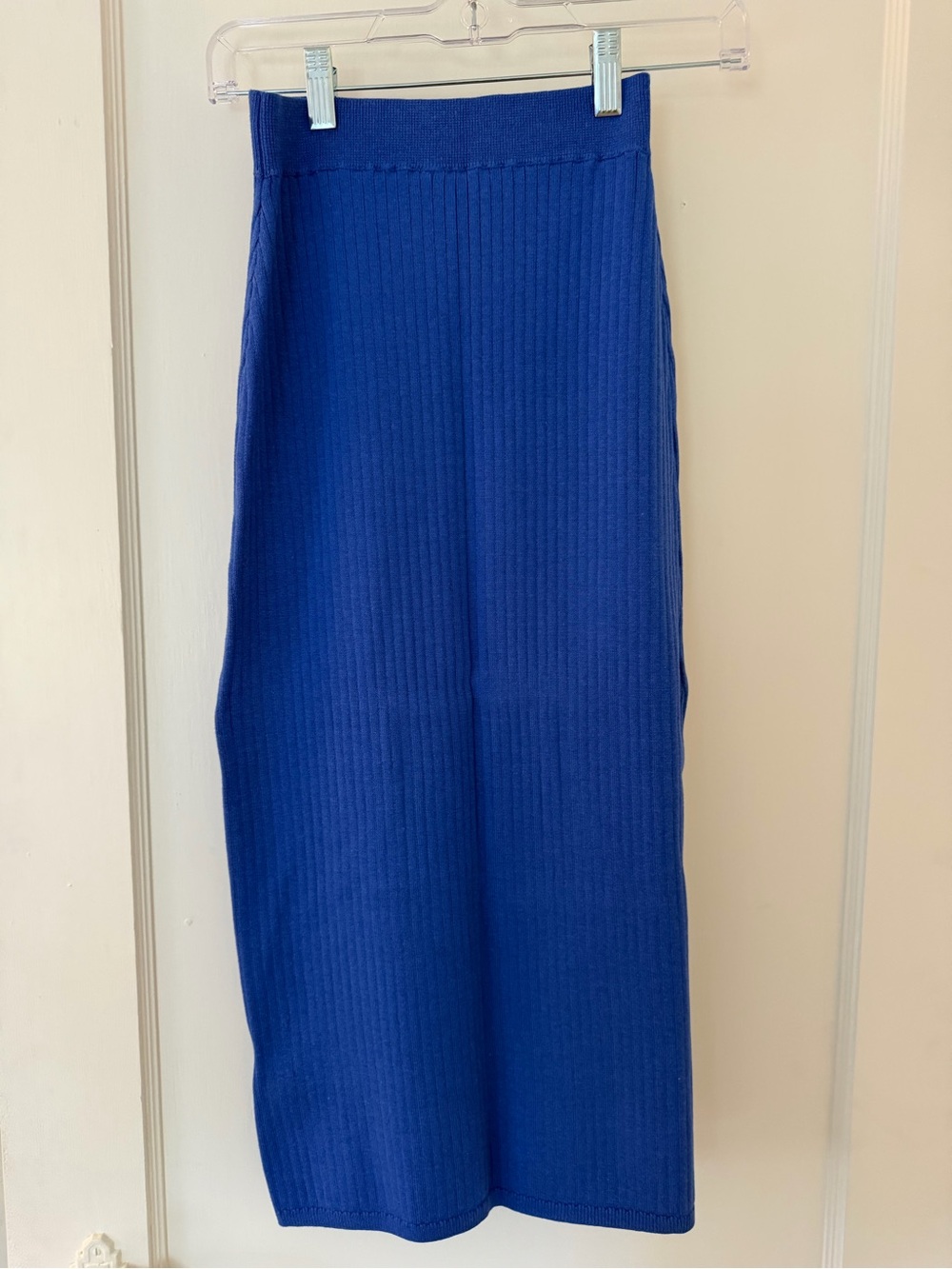 Free People Brand: Blue Ribbed Knit Midi Skirt